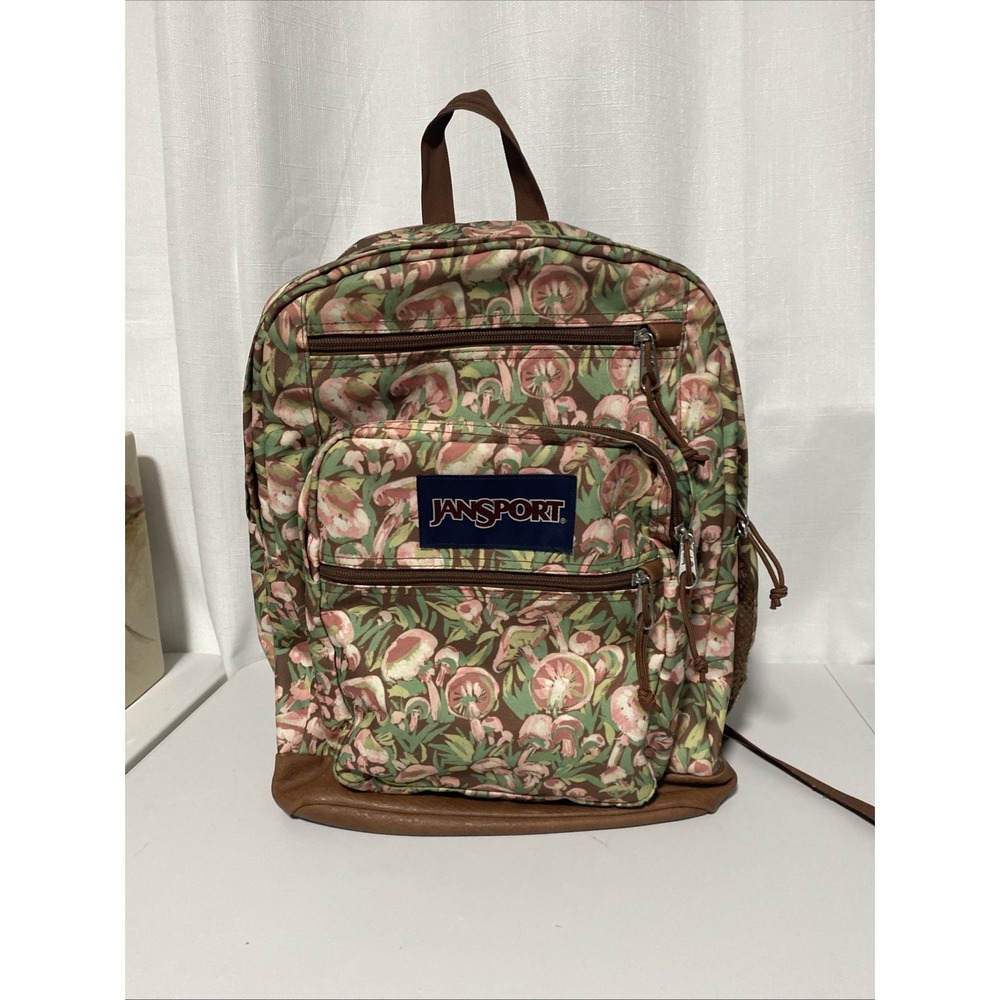 JanSport Unisex Cool Student 17.5" Zip Closure Backpack Bag, Painterly Mushroom